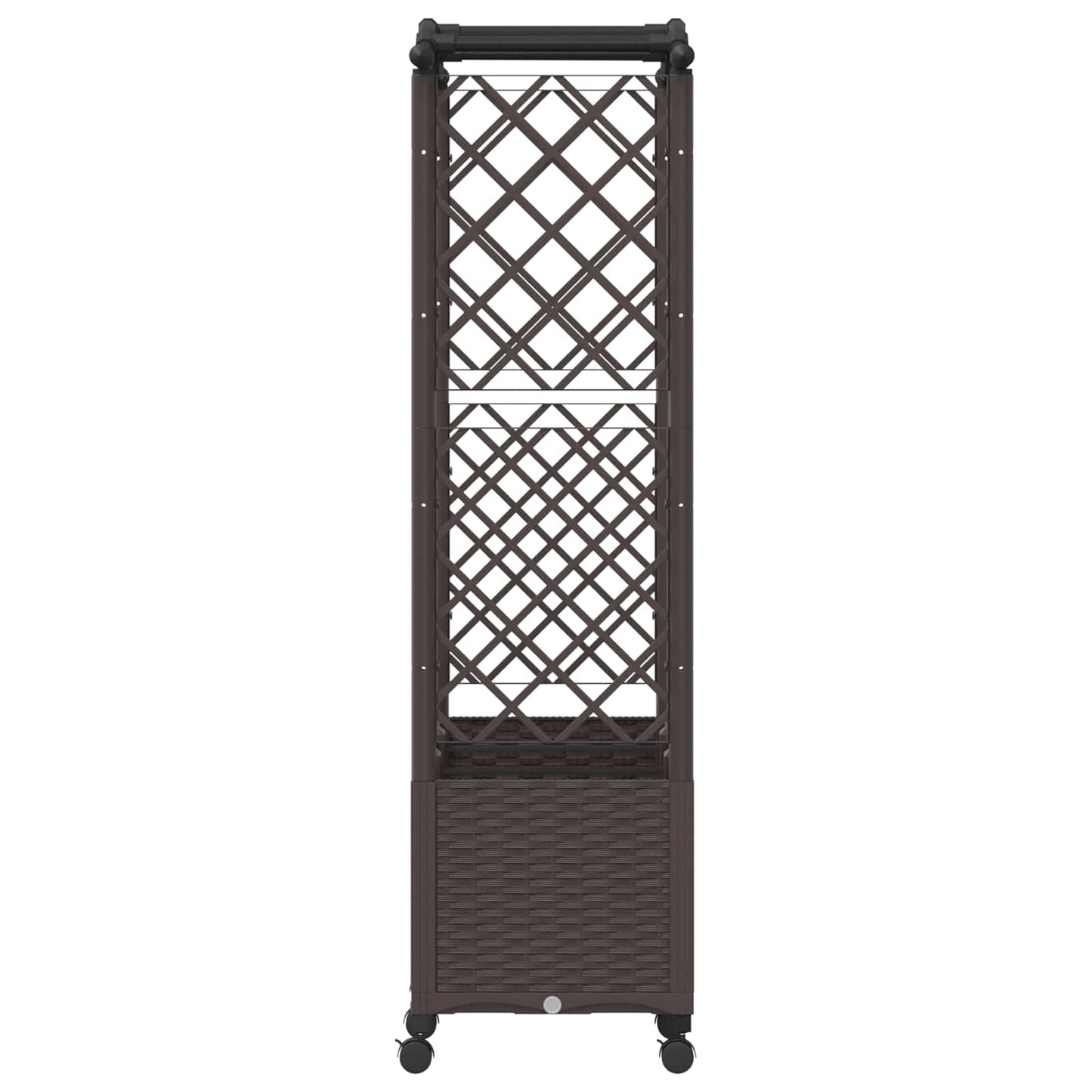 Raised Bed with Trellis and Roof Brown 164 x 40 x 144 cm PP