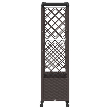 Raised Bed with Trellis and Roof Brown 164 x 40 x 144 cm PP