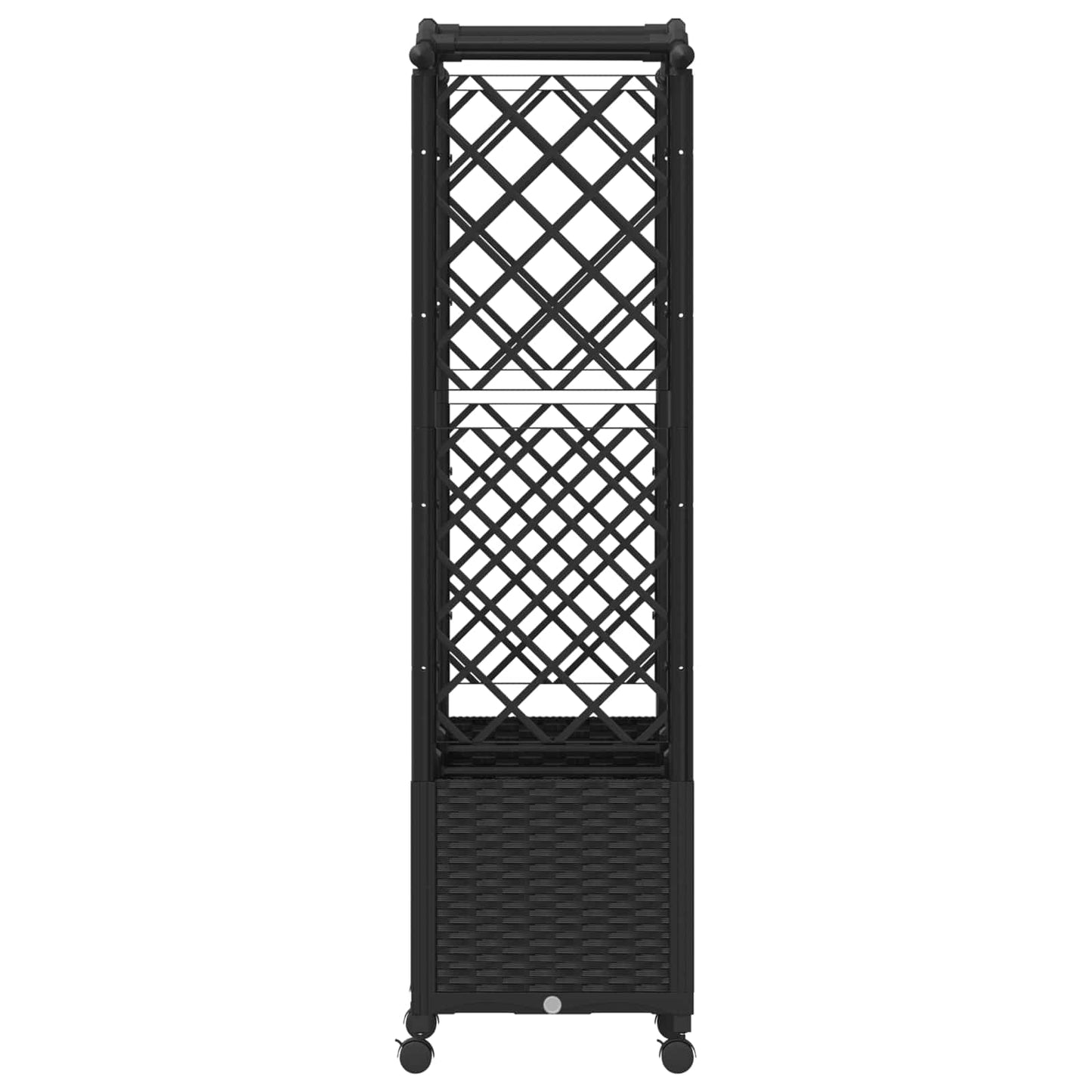 Raised Bed with Trellis and Roof Black 164 x 40 x 144 cm PP