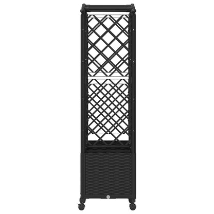 Raised Bed with Trellis and Roof Black 164 x 40 x 144 cm PP