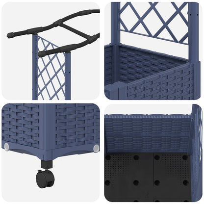 Raised Bed with Trellis and Roof Grey 164 x 40 x 144 cm PP