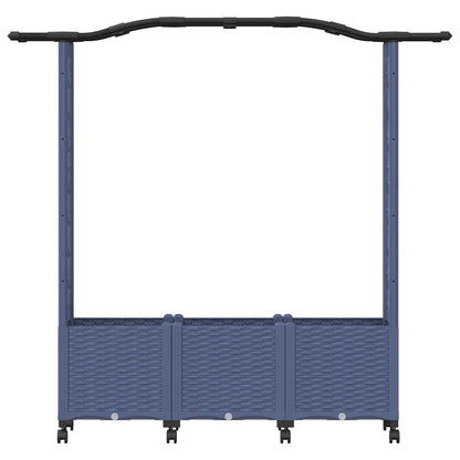 Raised Bed with Trellis and Roof Grey 164 x 40 x 144 cm PP