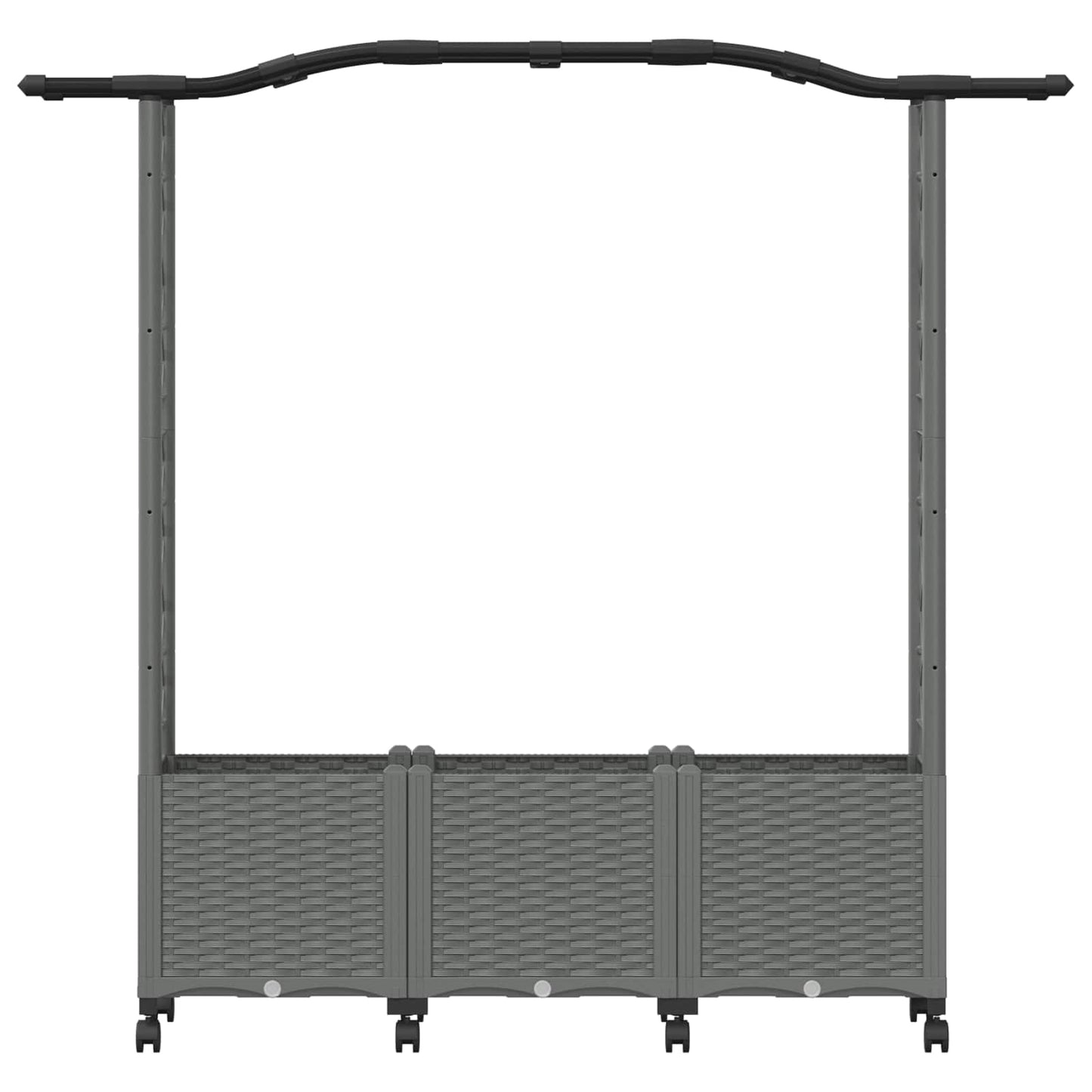 Raised Bed with Trellis and Roof Light Grey 164 x 40 x 144 cm