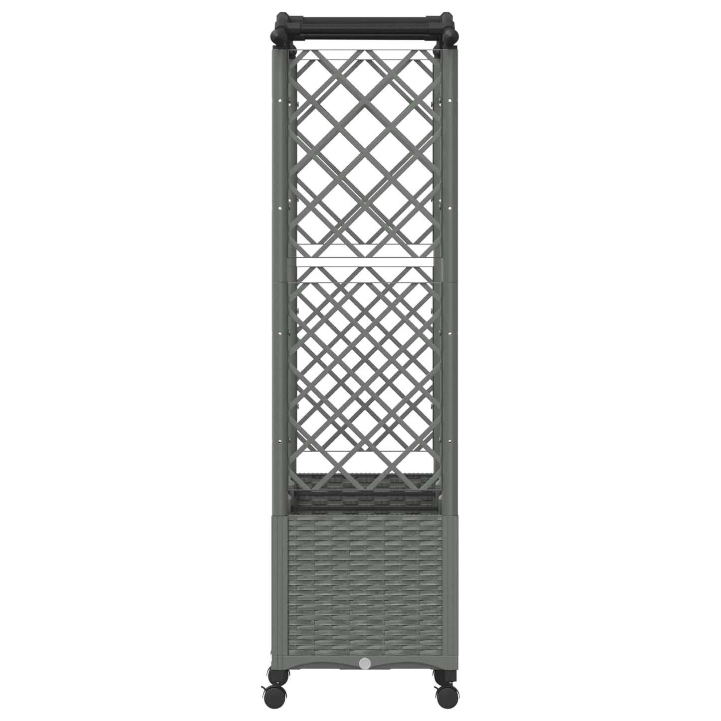 Raised Bed with Trellis and Roof Light Grey 164 x 40 x 144 cm