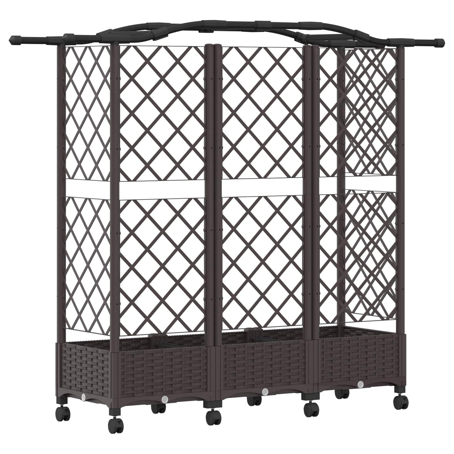 Raised Bed with Trellis and Roof Brown 163 x 40 x 129 cm PP