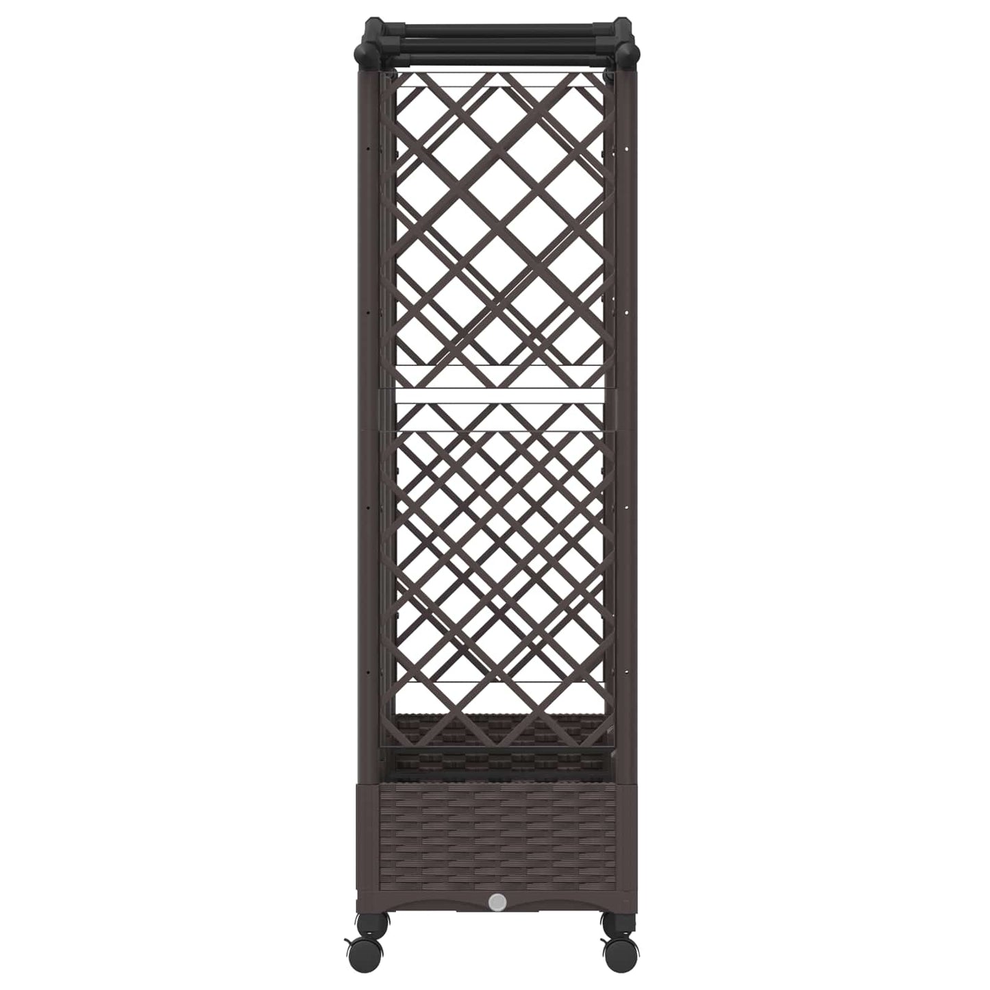 Raised Bed with Trellis and Roof Brown 163 x 40 x 129 cm PP