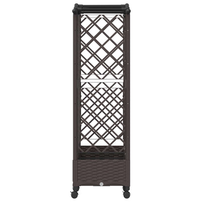 Raised Bed with Trellis and Roof Brown 163 x 40 x 129 cm PP