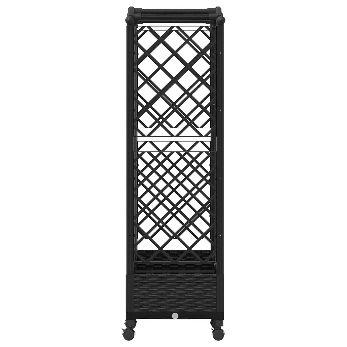 Raised Bed with Trellis and Roof Black 163 x 40 x 129 cm PP