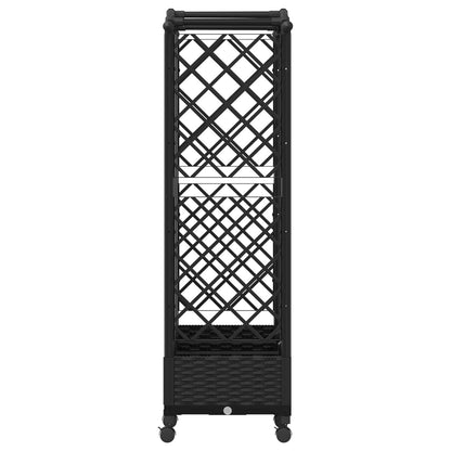 Raised Bed with Trellis and Roof Black 163 x 40 x 129 cm PP