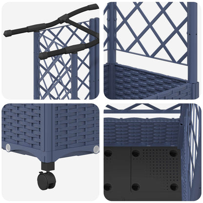 Raised Bed with Trellis and Roof Grey 163 x 40 x 129 cm PP