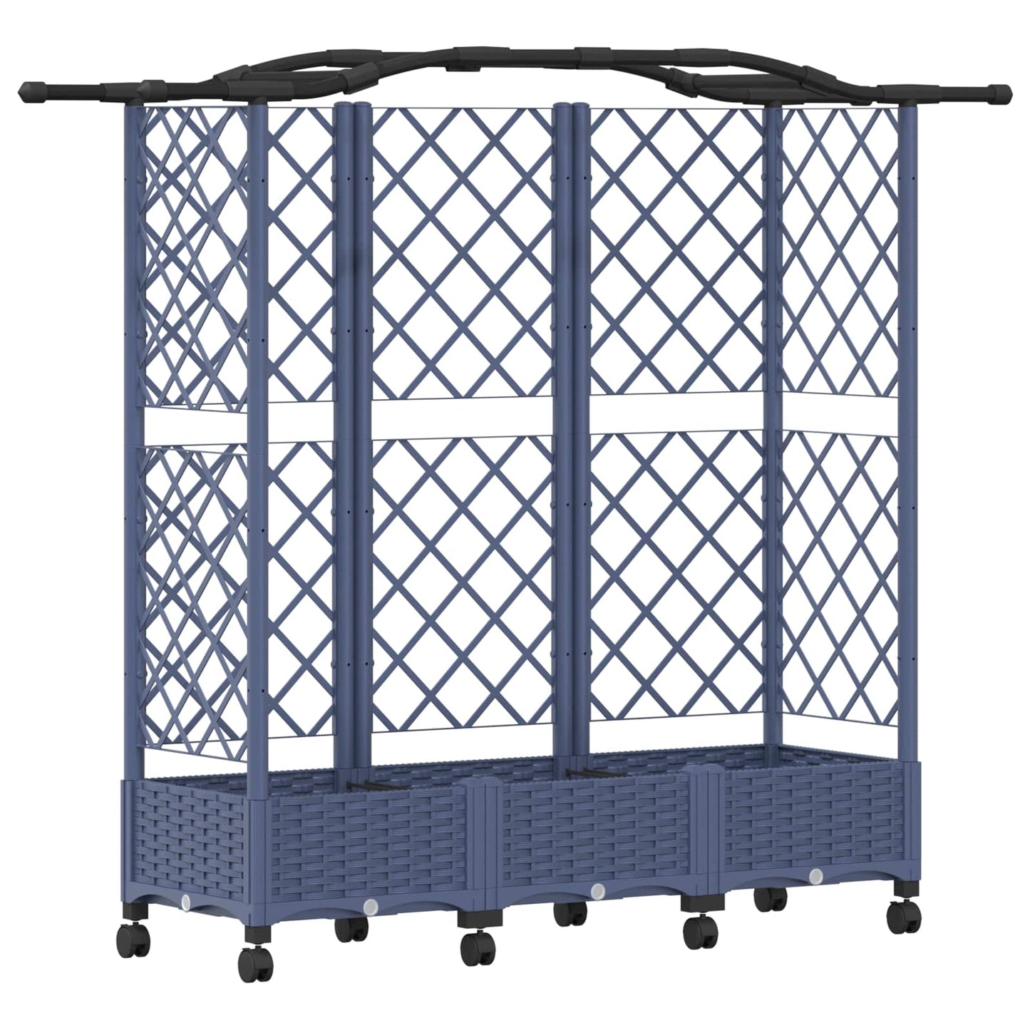 Raised Bed with Trellis and Roof Grey 163 x 40 x 129 cm PP