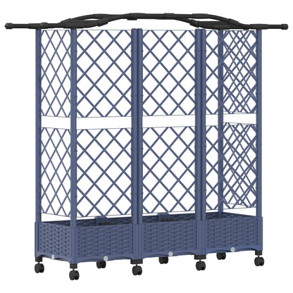 Raised Bed with Trellis and Roof Grey 163 x 40 x 129 cm PP