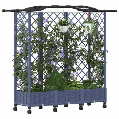 Raised Bed with Trellis and Roof Grey 163 x 40 x 129 cm PP