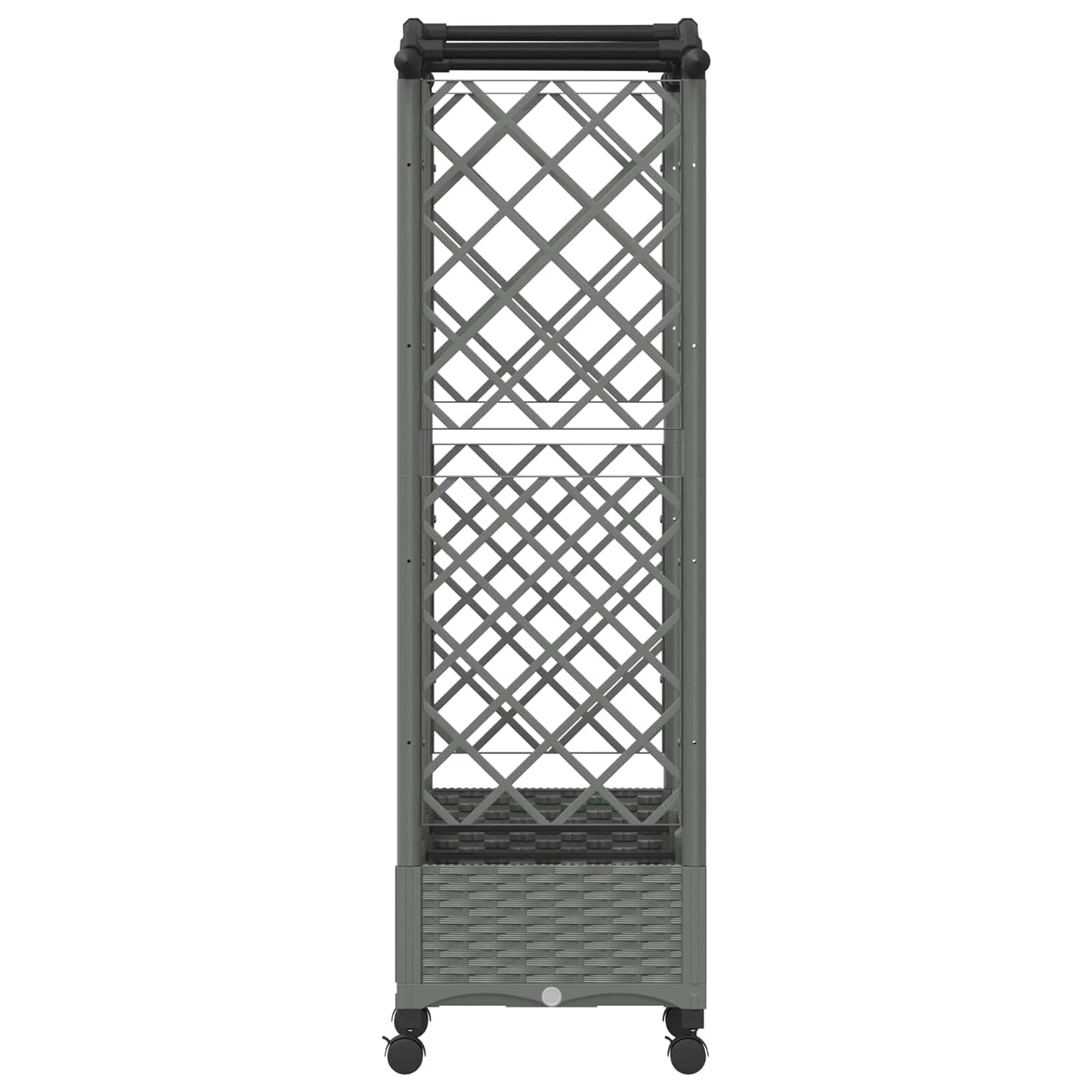 Raised Bed with Trellis and Roof Light Grey 163 x 40 x 129 cm