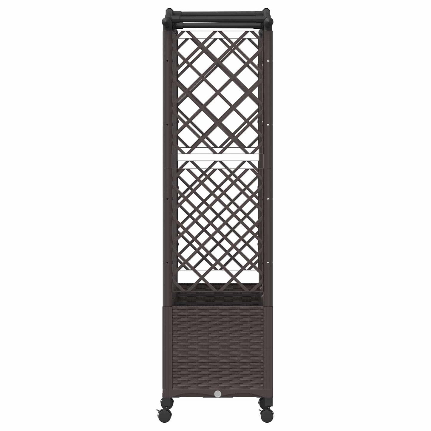 Raised Bed with Trellis and Roof Brown 163 x 40 x 144 cm PP