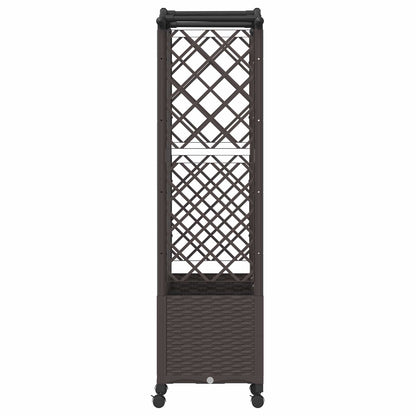 Raised Bed with Trellis and Roof Brown 163 x 40 x 144 cm PP