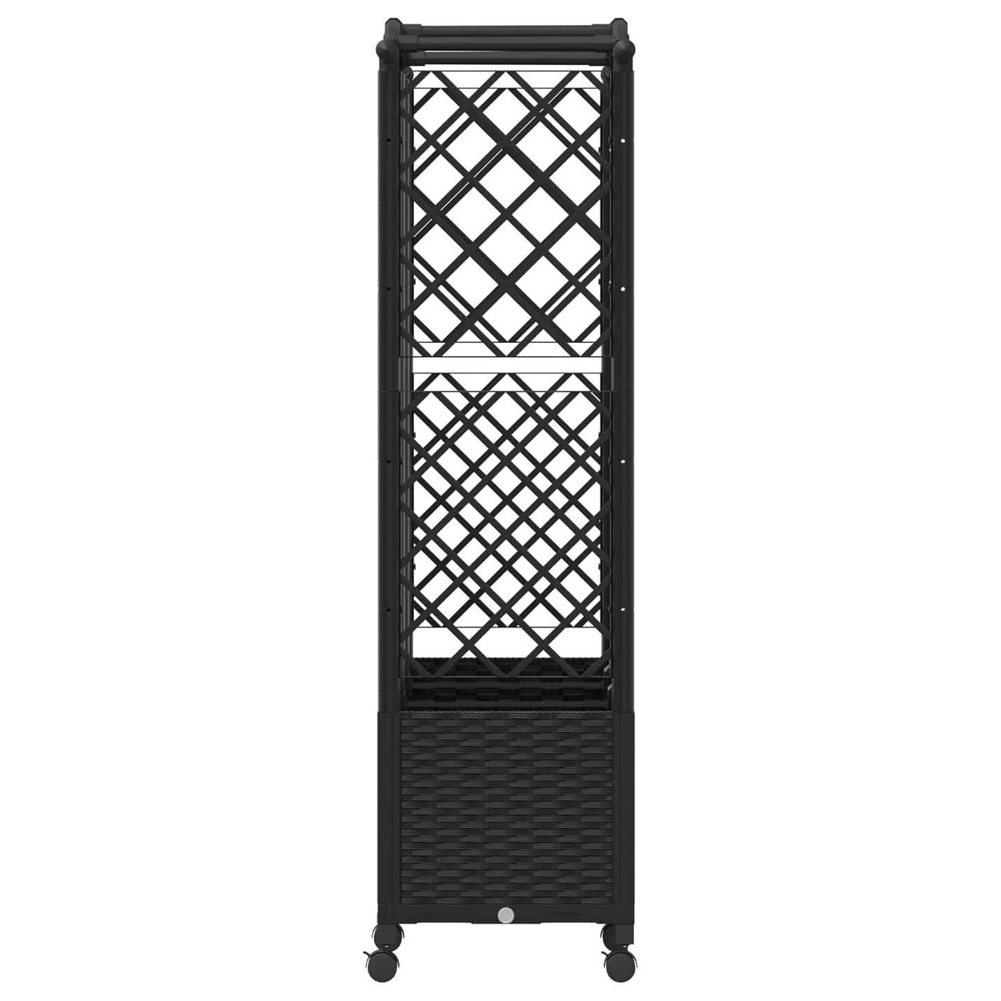 Raised Bed with Trellis and Roof Black 163 x 40 x 144 cm PP