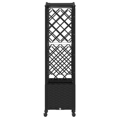 Raised Bed with Trellis and Roof Black 163 x 40 x 144 cm PP
