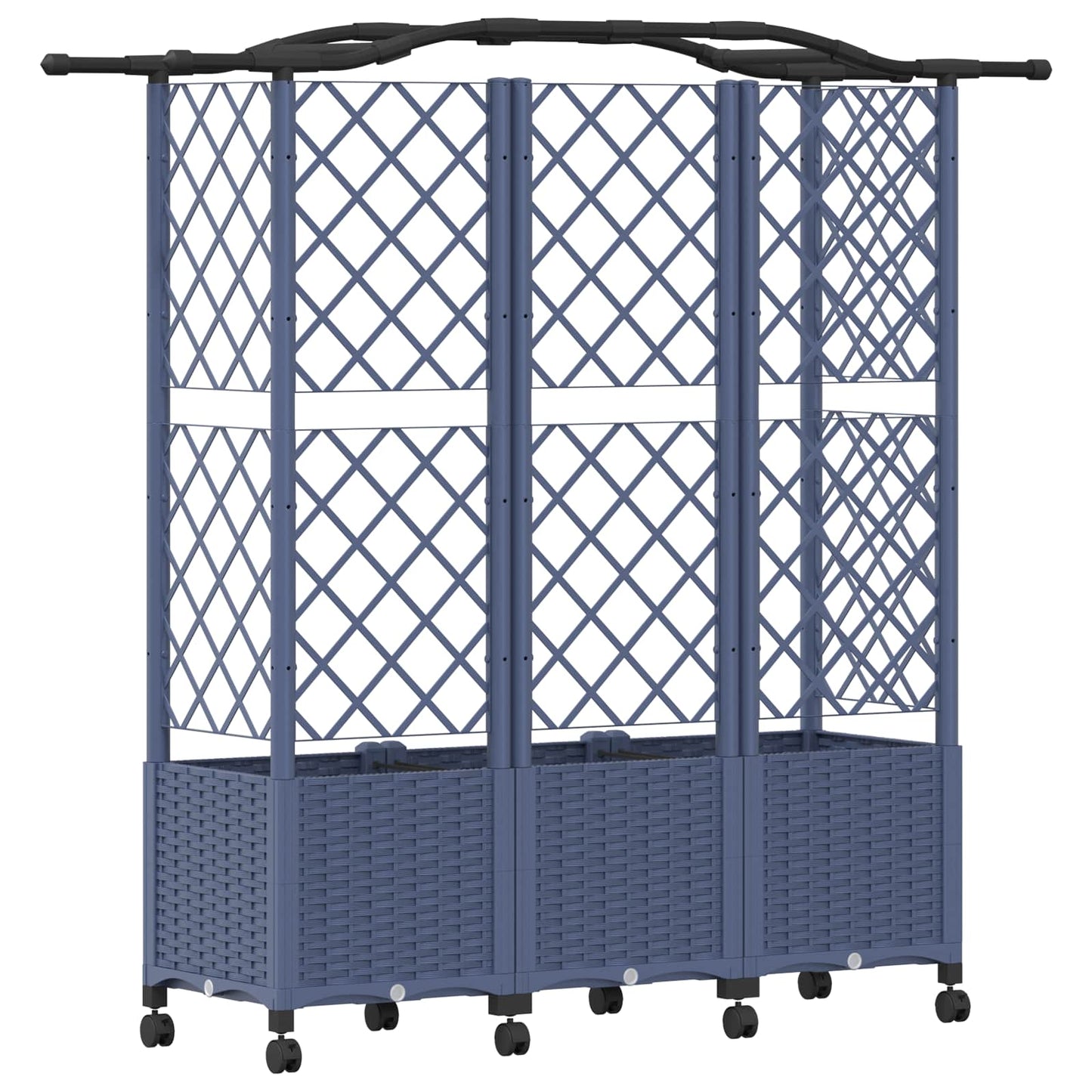 Raised Bed with Trellis and Roof Grey 163 x 40 x 144 cm PP