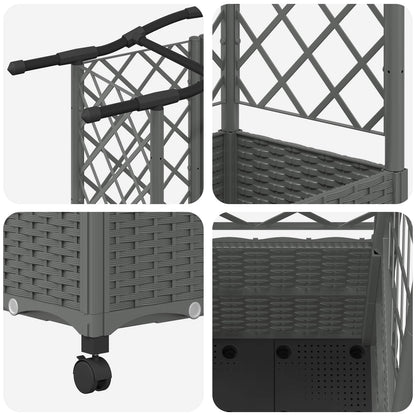 Raised Bed with Trellis and Roof Light Grey 163 x 40 x 144 cm