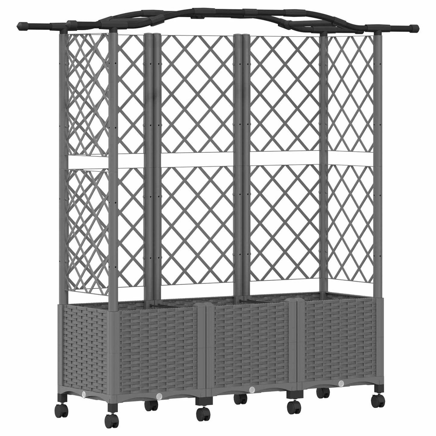 Raised Bed with Trellis and Roof Light Grey 163 x 40 x 144 cm