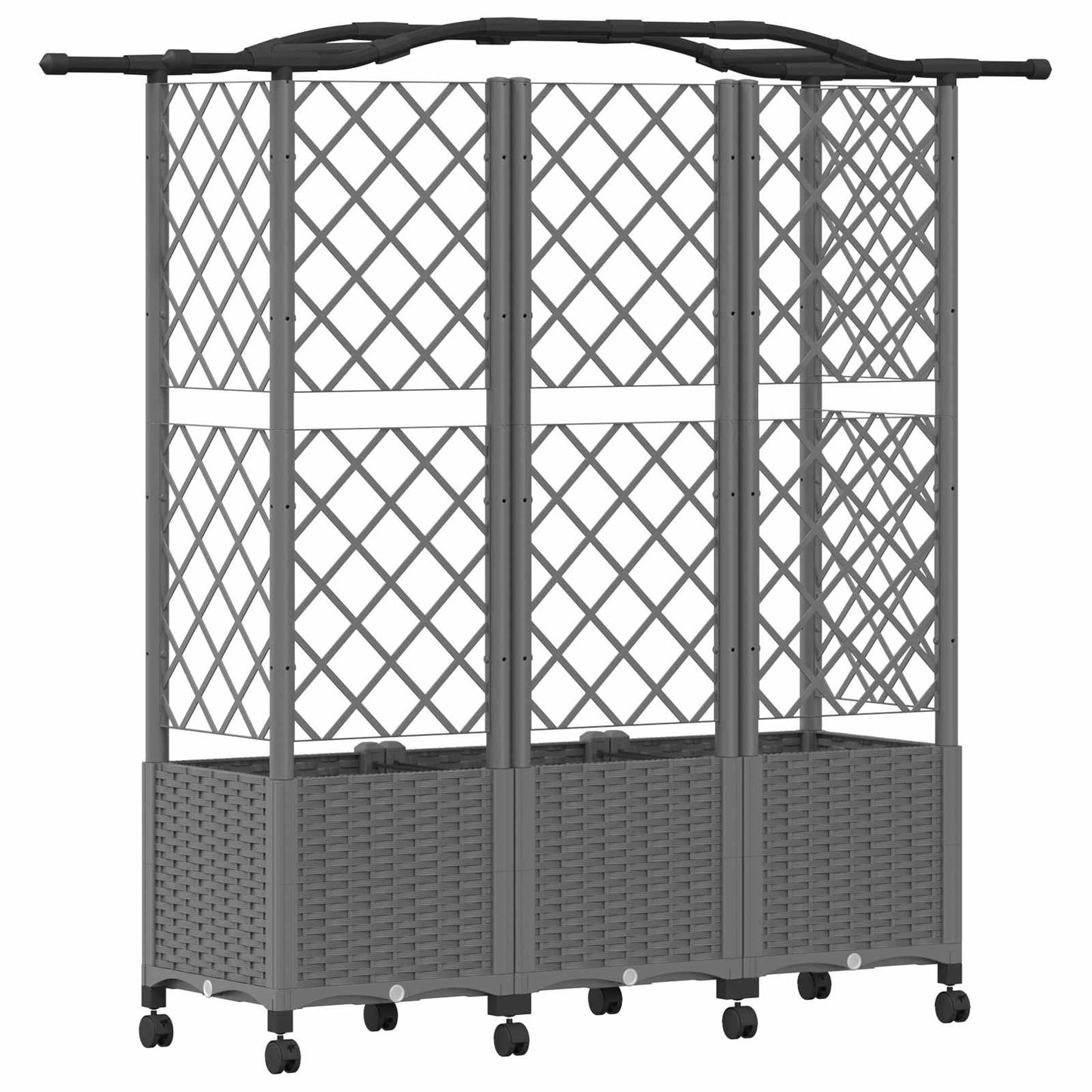 Raised Bed with Trellis and Roof Light Grey 163 x 40 x 144 cm