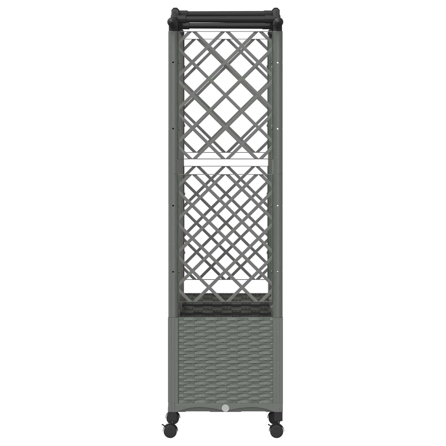 Raised Bed with Trellis and Roof Light Grey 163 x 40 x 144 cm