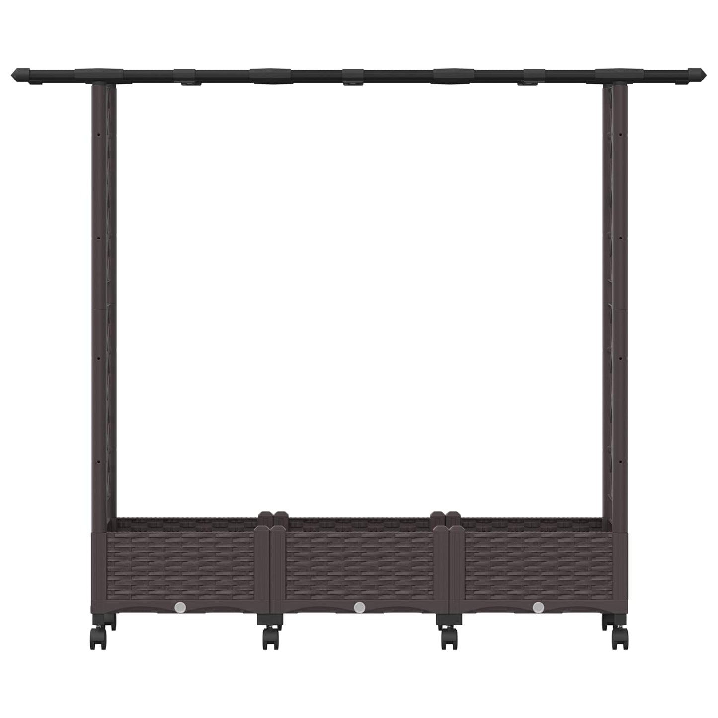 Raised Bed with Trellis and Roof Brown 164 x 40 x 127 cm PP