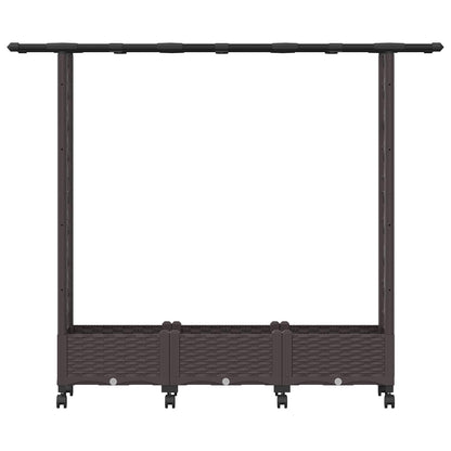 Raised Bed with Trellis and Roof Brown 164 x 40 x 127 cm PP