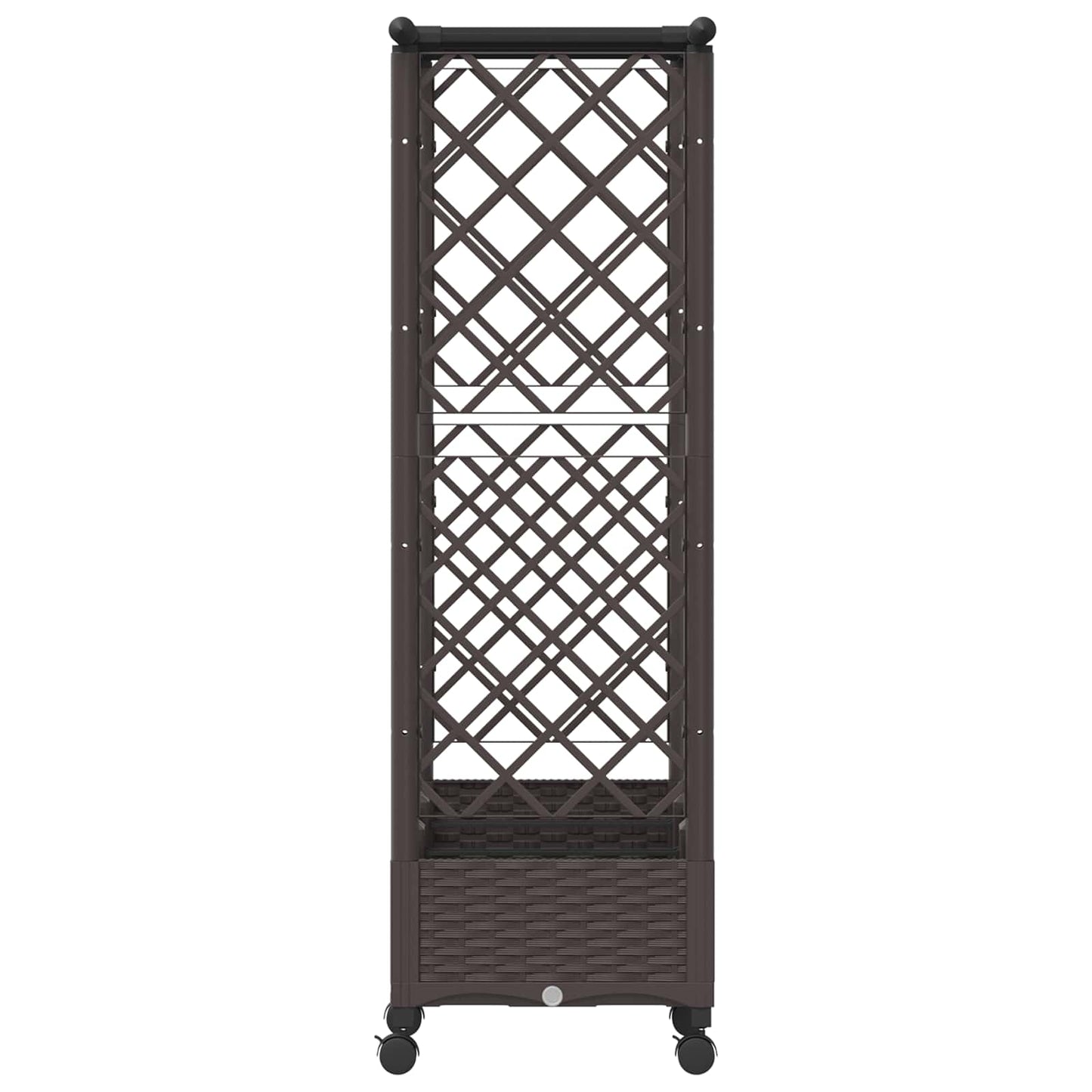 Raised Bed with Trellis and Roof Brown 164 x 40 x 127 cm PP