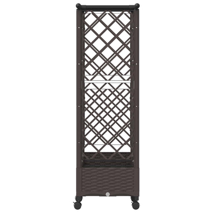 Raised Bed with Trellis and Roof Brown 164 x 40 x 127 cm PP