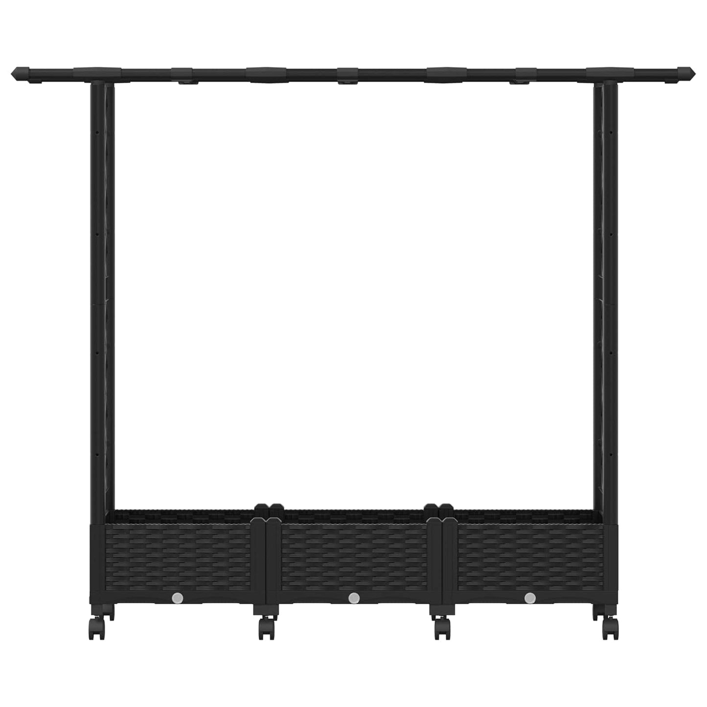 Raised Bed with Trellis and Roof Black 164 x 40 x 127 cm PP