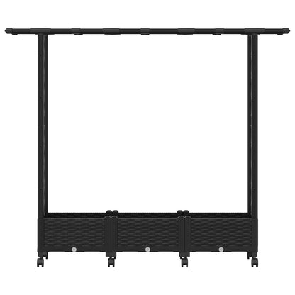 Raised Bed with Trellis and Roof Black 164 x 40 x 127 cm PP