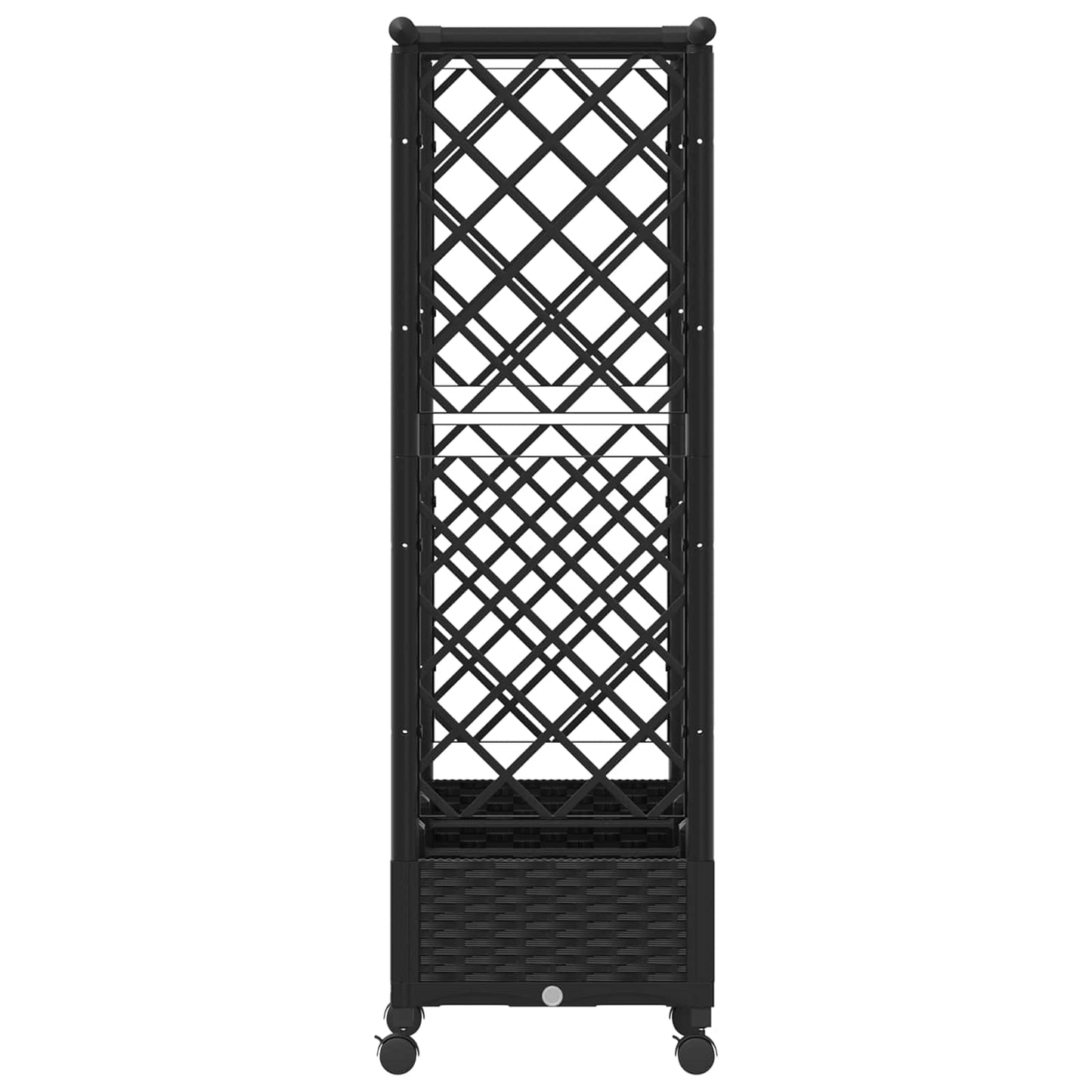 Raised Bed with Trellis and Roof Black 164 x 40 x 127 cm PP