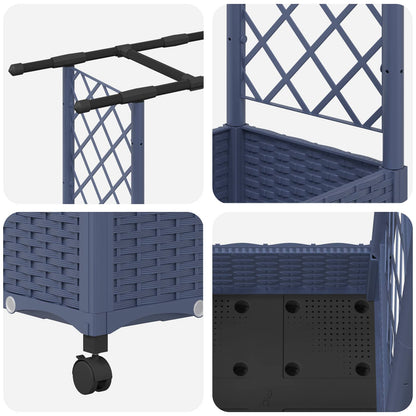 Raised Bed with Trellis and Roof Grey 164 x 40 x 127 cm PP