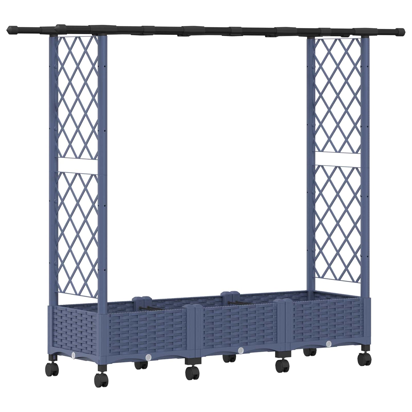 Raised Bed with Trellis and Roof Grey 164 x 40 x 127 cm PP