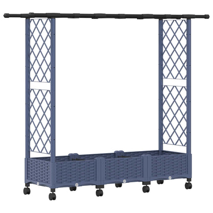 Raised Bed with Trellis and Roof Grey 164 x 40 x 127 cm PP