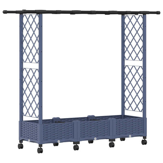 Raised Bed with Trellis and Roof Grey 164 x 40 x 127 cm PP