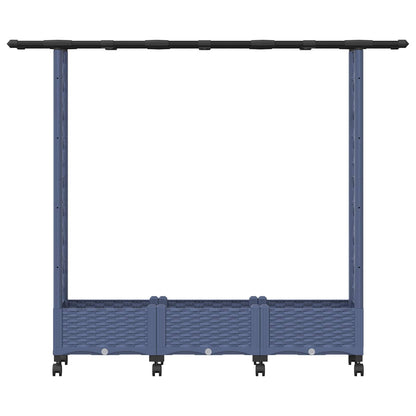 Raised Bed with Trellis and Roof Grey 164 x 40 x 127 cm PP