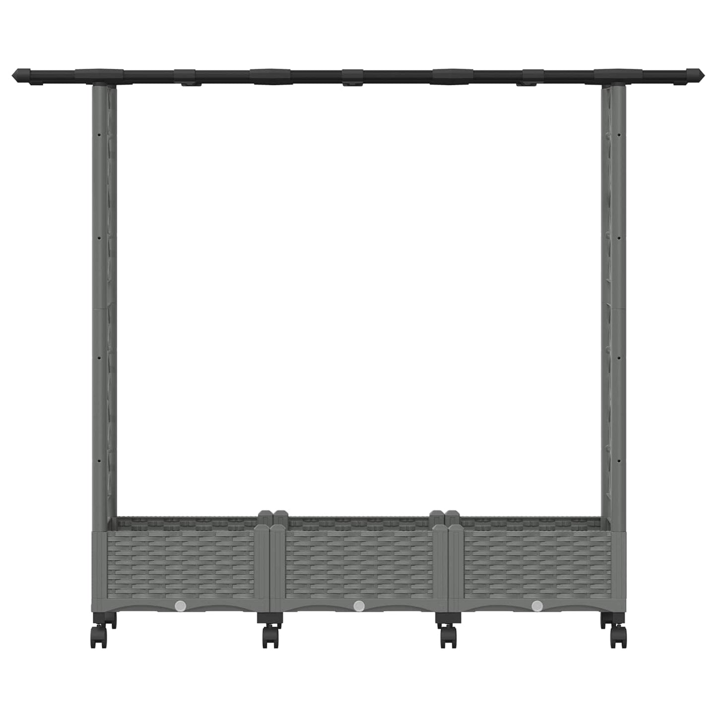 Raised Bed with Trellis and Roof Light Grey 164 x 40 x 127 cm