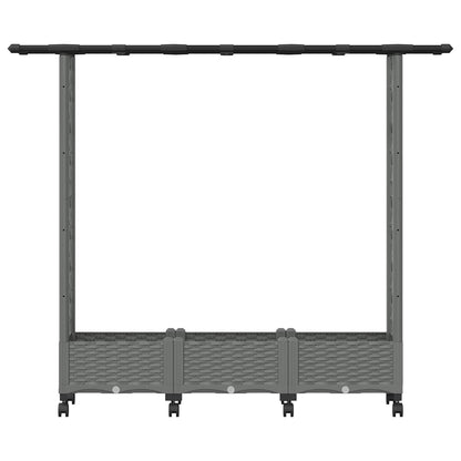 Raised Bed with Trellis and Roof Light Grey 164 x 40 x 127 cm