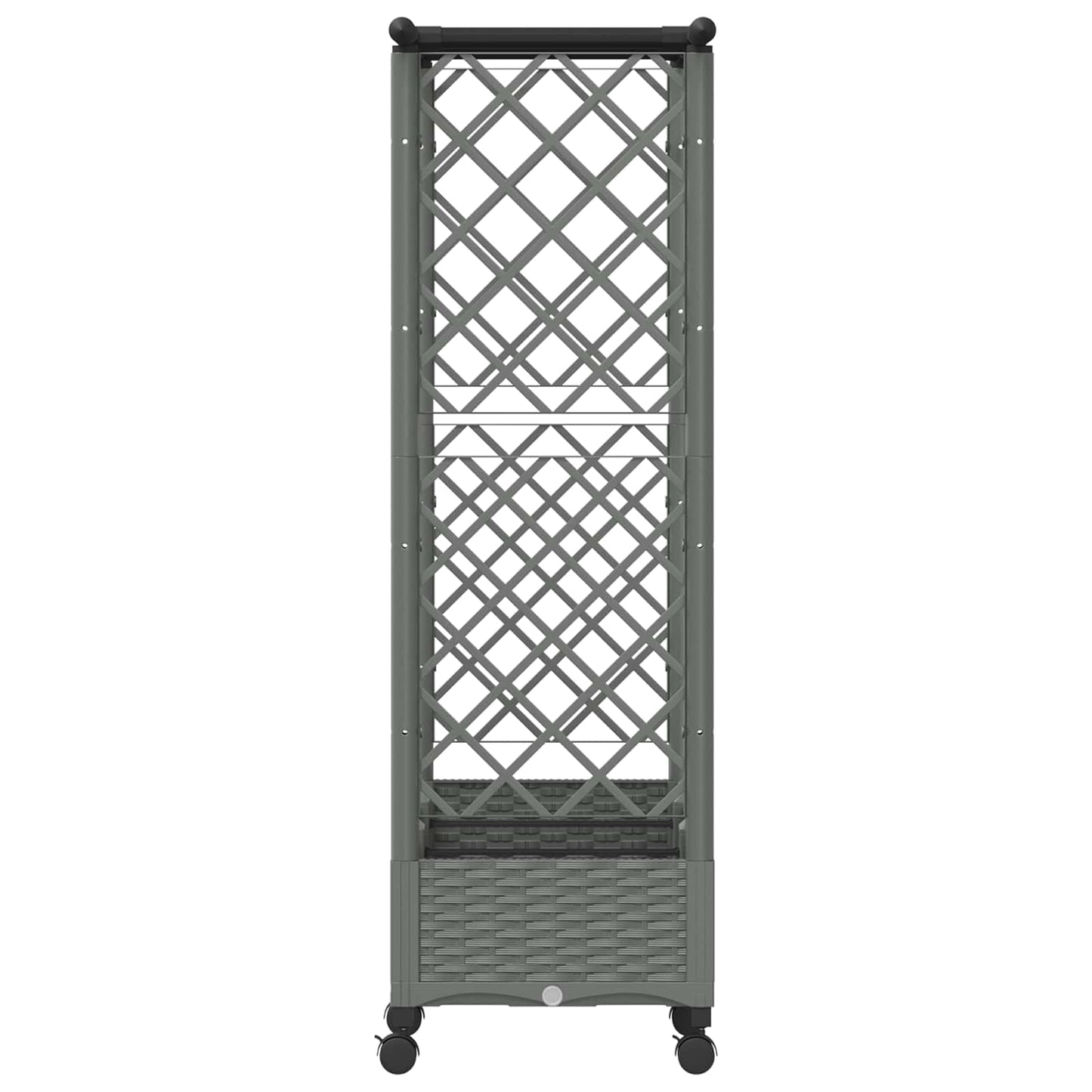Raised Bed with Trellis and Roof Light Grey 164 x 40 x 127 cm
