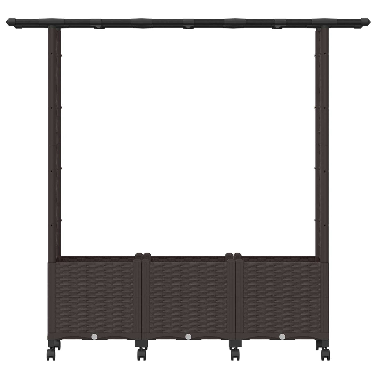 Raised Bed with Trellis and Roof Brown 162.5 x 40 x 142 cm PP