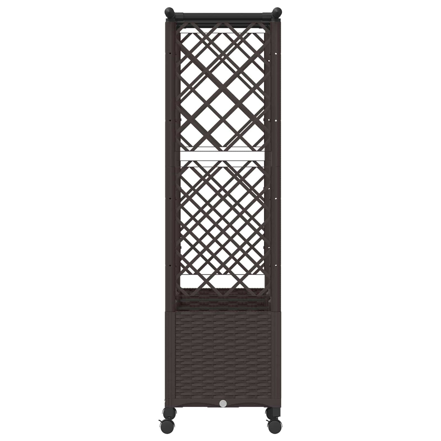 Raised Bed with Trellis and Roof Brown 162.5 x 40 x 142 cm PP