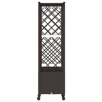 Raised Bed with Trellis and Roof Brown 162.5 x 40 x 142 cm PP
