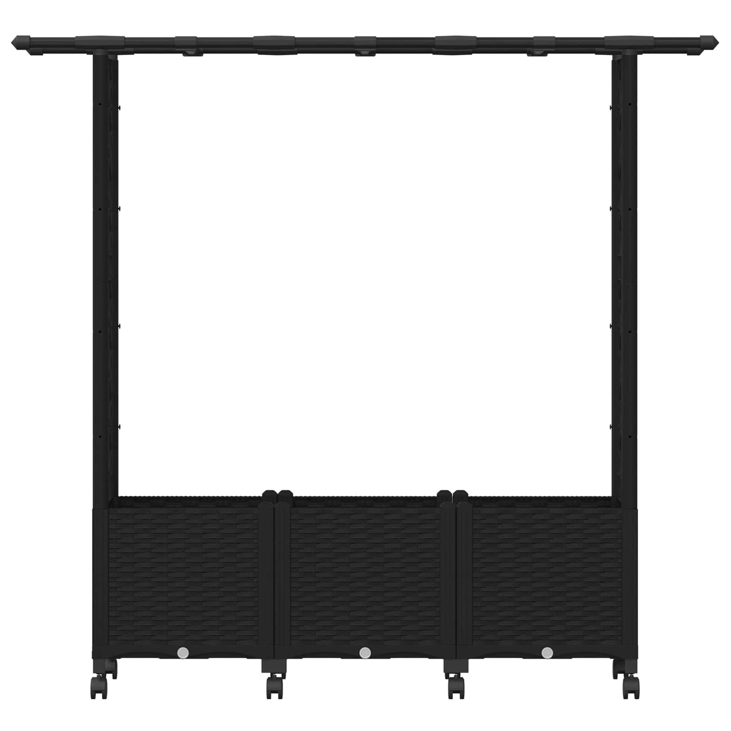 Raised Bed with Trellis and Roof Black 162.5 x 40 x 142 cm PP