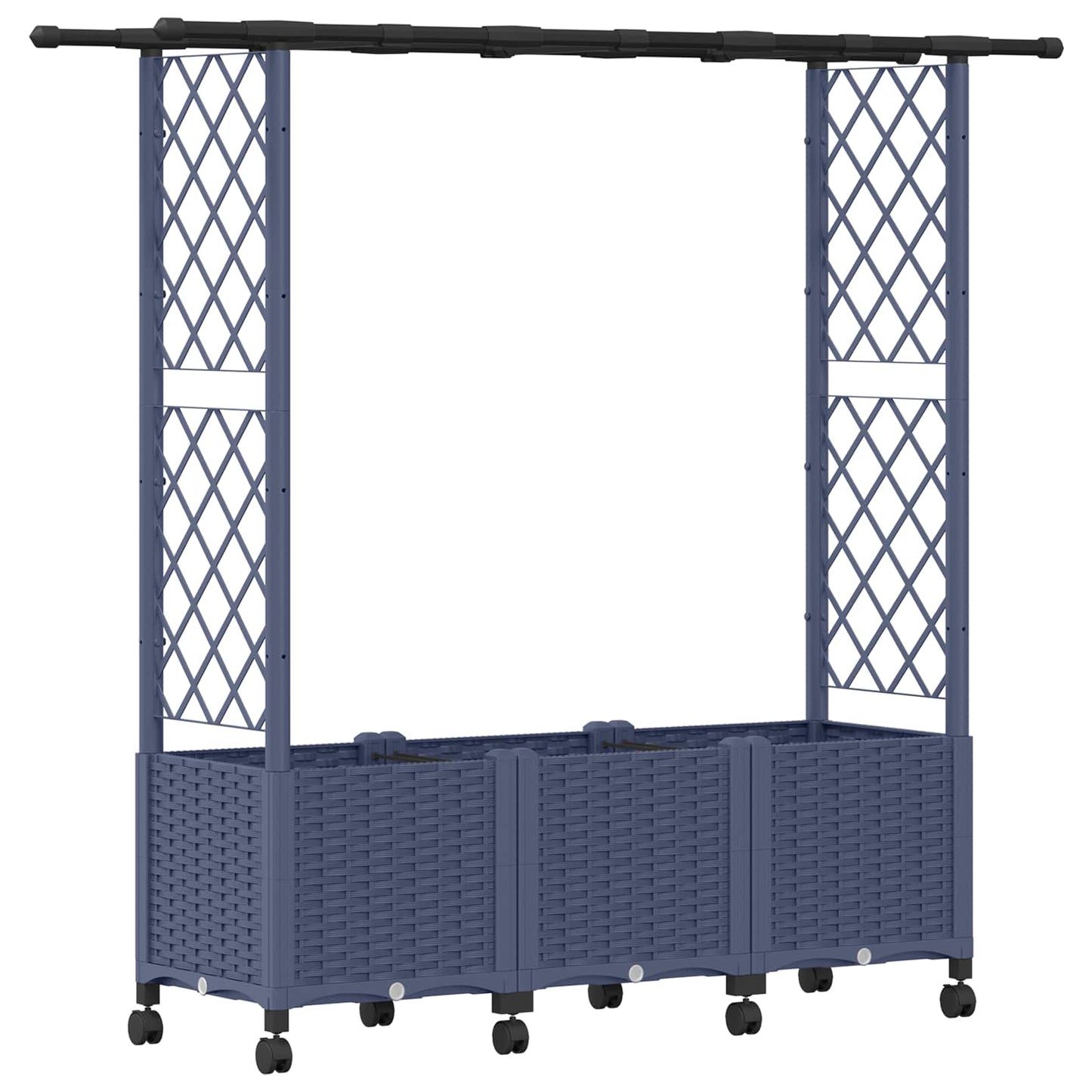 Raised Bed with Trellis and Roof Grey 162.5 x 40 x 142 cm PP