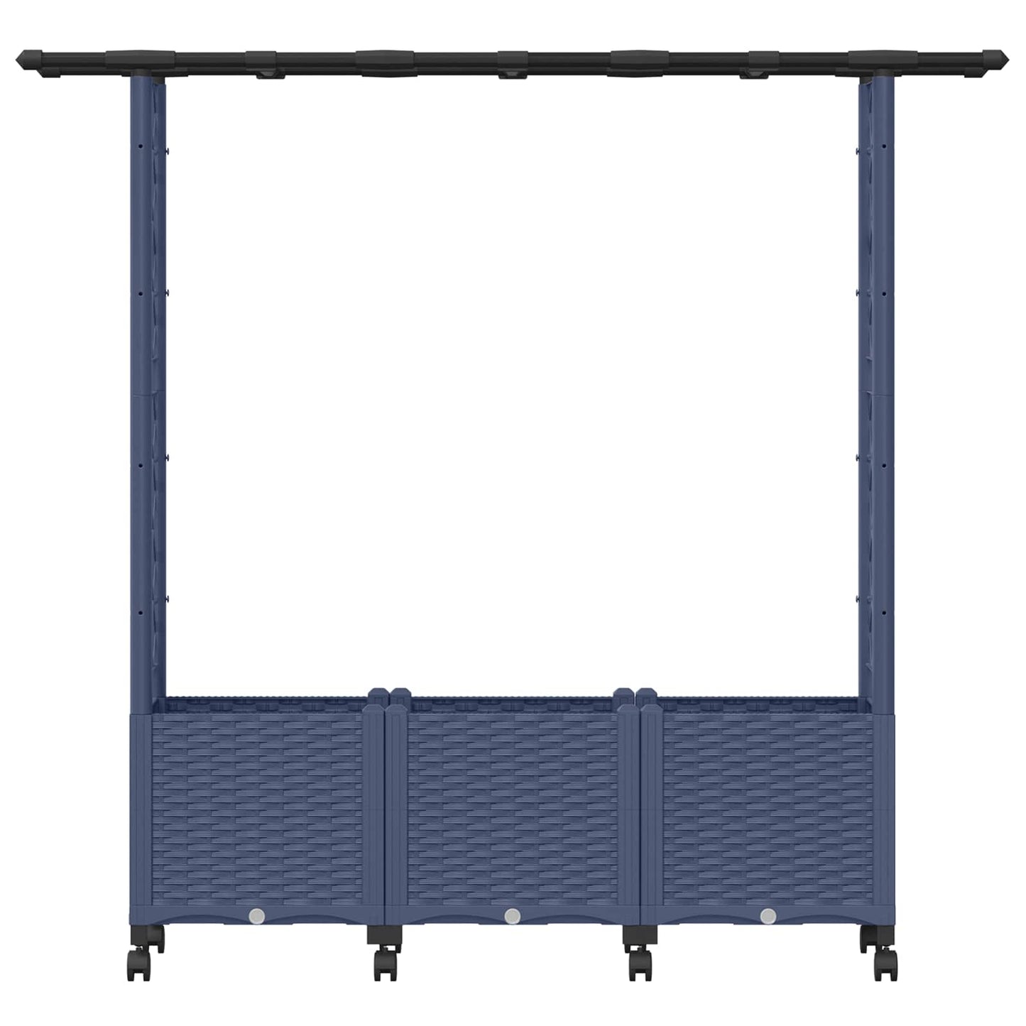 Raised Bed with Trellis and Roof Grey 162.5 x 40 x 142 cm PP