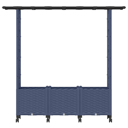 Raised Bed with Trellis and Roof Grey 162.5 x 40 x 142 cm PP