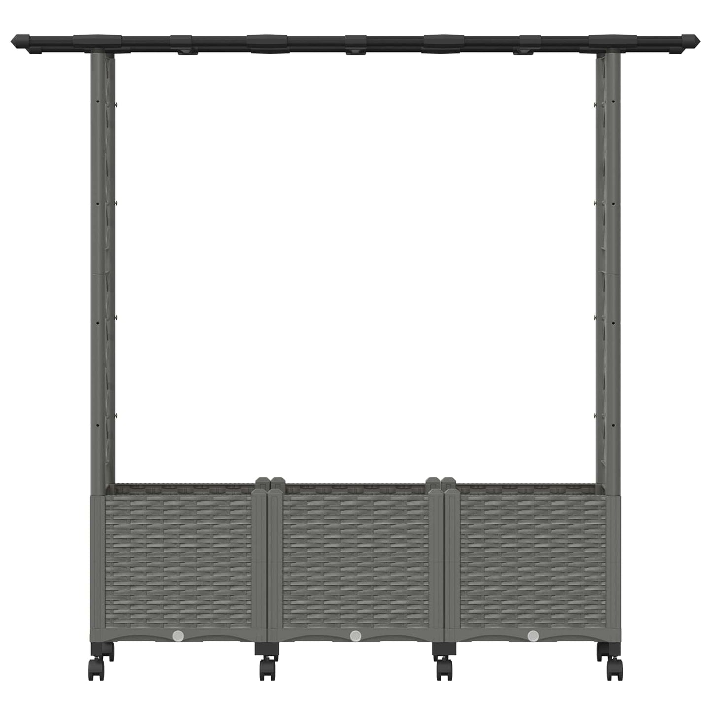 Raised Bed with Trellis and Roof Light Grey 162.5 x 40 x 142 cm
